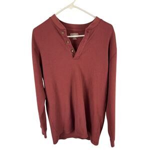 C.E. Schmidt Workwear Thermal Henley M Rust Red Waffle Knit Excellent
